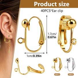 40 Pack Clip Earring Converters, Post to Clip On Earring Adapter Findings