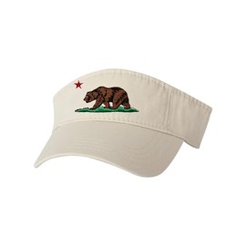 Go All Out One Size Stone Visor California Republic Bear Embroidered Visor Dad Hat