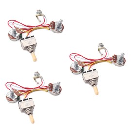 SAFIGLE 3pcs Line Group Guitar Wiring Kit Volume Tone Pots Toggle for Easy Installation Design and Low Noise Performance for Electric Guitars