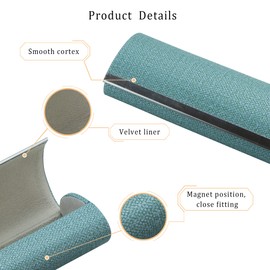 LifeArt 2 Pack Eyeglass Case Hard Shell, Portable Sunglass Case, Fashionable Eyeglass Case for Men and Women, Lightweight, La_ytcgt_2 Blue, One Size