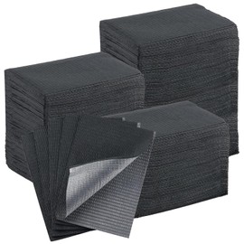 JMU 500 Pack Black Dental Bibs, 2-Ply Tissue 1-Ply Film, Disposable Dental Bibs, Waterproof Tattoo Bib 13" x 18" Patient Bibs Tray Covers