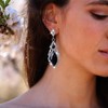 Atentuyi Boho Wedding Black Rhinestone Earrings Crystal Drop Dangle Earrings