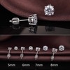 Diamond Studs Cubic Zirconia Screw Back Earrings 5mm Sterling Silver
