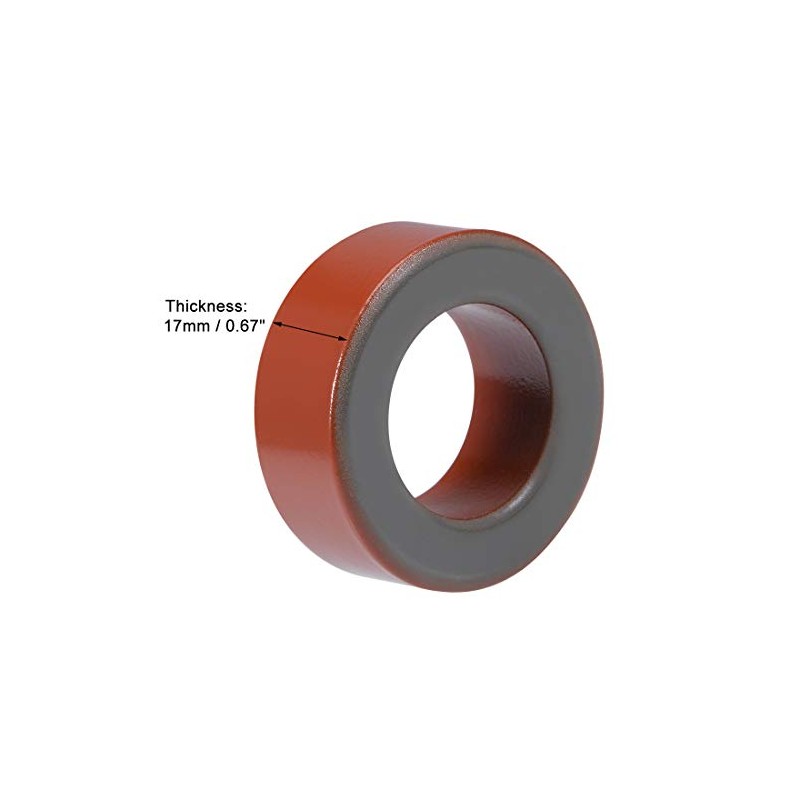 sourcing map Toroidal Core Red Grey 26.8 x 45.2 x