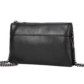 Wristlet Purses for Women, Vaschy Dual Pouch Vegan Leather Small Crossbody Shoulder Bag Evening Clutch Wallet for Cell Phone Keys Coin Purse Black