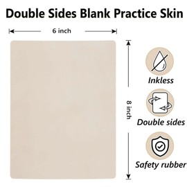 SOTICA Tattoo Practice Skin, 10Pcs Blank Tattoo Skin Practice Tattoo Fake Skin Double Side Rubber Pads Microblading Practice Skin for Tattoo Artist Tattoo Kits(8”×6”)…