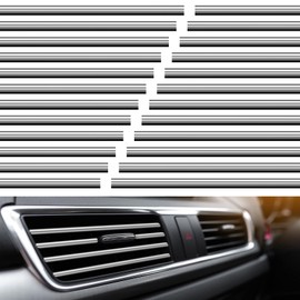 20 Pcs Car Vent Decoration Strips，PVC Car Decoration Interior，Universal Car Air Vent Trim, Silver Car Accessories for All Straight Air Vent Outlet