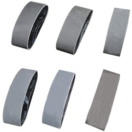 Tonmp 18 PCS 3 x 21 Inch Premium Silicon Carbide Sanding Belts Assortment- 3 Pcs Each of 80,120, 240, 400, 800,1000 Grits Knife Sharpening Sander Belt Kits for Belt Sander (3x21 inch)