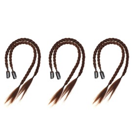 6Pcs Braid Hair Extensions Baby Braids Front Side Bang Curtain Straight Ponytail Clip in Hair Extensions for Women Girls Kids Daily Use (Light Brown)