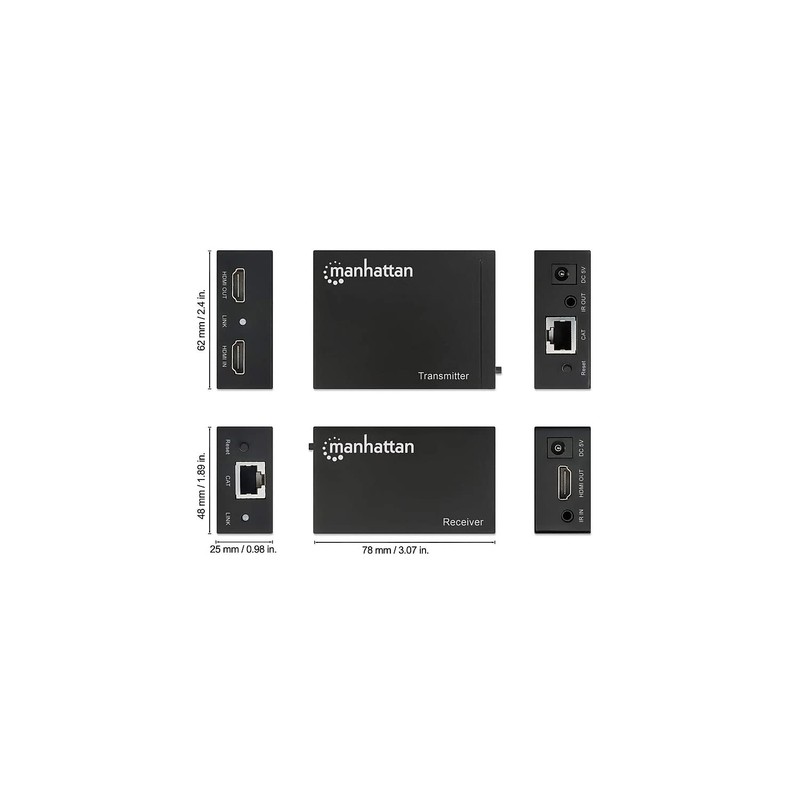 Manhattan 207584 Extensor de Señal 1080p hasta 60 m,