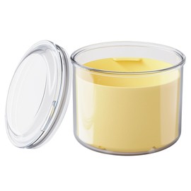 Denture Case, Denture Bath Cup, Denture Container Cups for Soaking Dentures, Retainers, Mouth Guard Storage Case, Denture Cleaning Holder Box - Yellow