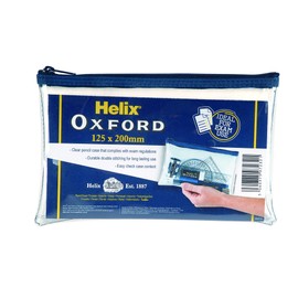Helix Oxford 8 inch Clear Pencil Case