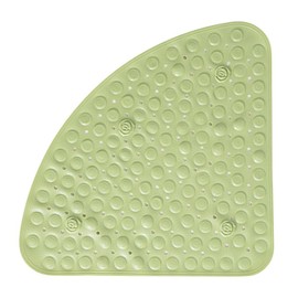BUYGOO Shower Mat Non-Slip Bath Mat with Suction Cup 55 cm Fan-Shaped PVC Non-Slip Mat Anti-Mould Shower Mat Bath Mat with Drainage Hole for Shower or Bath