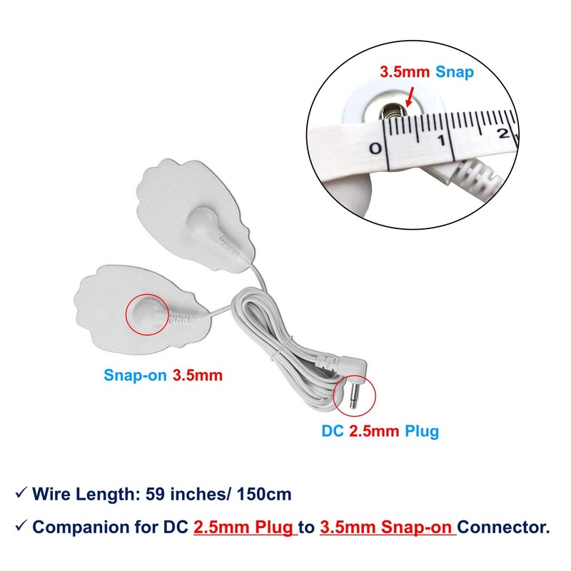 4 Pieces 2.5mm Plug to 3.5 mm Snap Replacement Cable