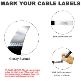 Mr-Label -1/2" Write on Cinch Straps - Reusable Fastening Cable Ties - Identify Quickly Cord Labels – Cable Organizer- for Data Centers|Telecom|MRO| Audio/Video Applications (20)