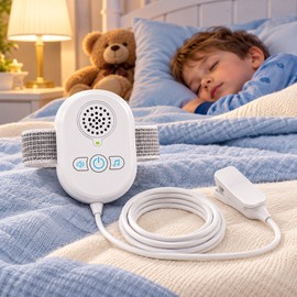 Kids Bedwetting Alarm for Nighttime Potty Training – Rechargeable Moisture Sensor with Sound and Vibration Alerts for Home Use