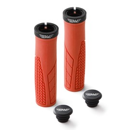 BW USA Ergo-Lock MTB Grips – Comfortable Ergonomic Lock-On Bike Handlebar Grips – Great for MTB, Beach Cruiser and Commuter Bikes - Orange