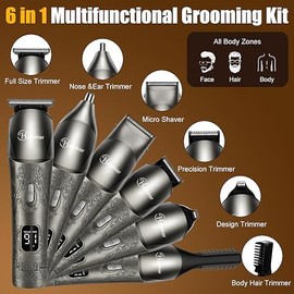 Hatteker Profi Haarschneidemaschine Haarschneider Herren Bartschneider Barttrimmer Haartrimmer rasierer herren elektrisch Präzisionstrimmer Körperhaartrimmer Nasenhaartrimmer Wasserdicht 6 in 1