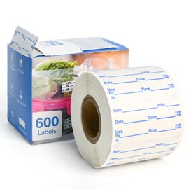 L LIKED Dissolvable Label Shelf Life for Food Rotation Use by Stickers 2 x 1 Inch Roll of 600 Labels