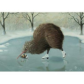 Postcard 10.5 x 14.8 cm (high) • 17861 "Ice Bee" by Inkognito • Artist: Inkognito © Suzan Visser • Love & Romance • Animals • Fantastic