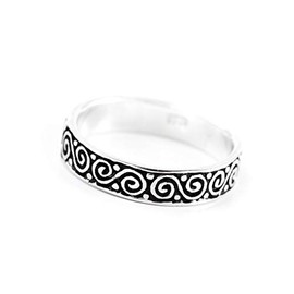 Windalf Celtic Silver Ring Namu 5 mm Midi Ring Double Spiral 925 Sterling Silver, Fabric, No Gemstone