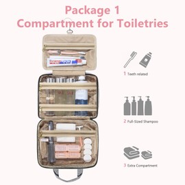 2 Psc Bag Of Free Disassembly Combination Large Travel Toiletry Bag With Makeup Bag,Dry & Wet Separation,Travel Organizer with Hanging Hook For Full-Sized Containers,Shampoo,Accessories,Toiletries