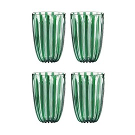 Guzzini Set of 4 Drinks Turtleneck 12390069 Clear Emerald Green Organic Plastic 470cc