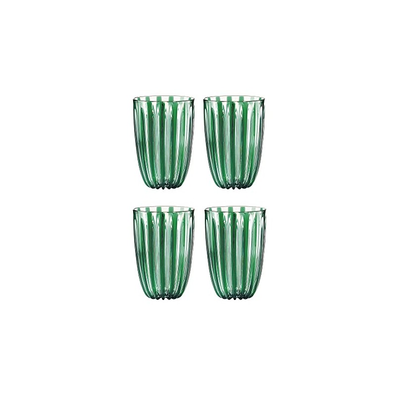 Guzzini Set of 4 Drinks Turtleneck 12390069 Clear Emerald Green