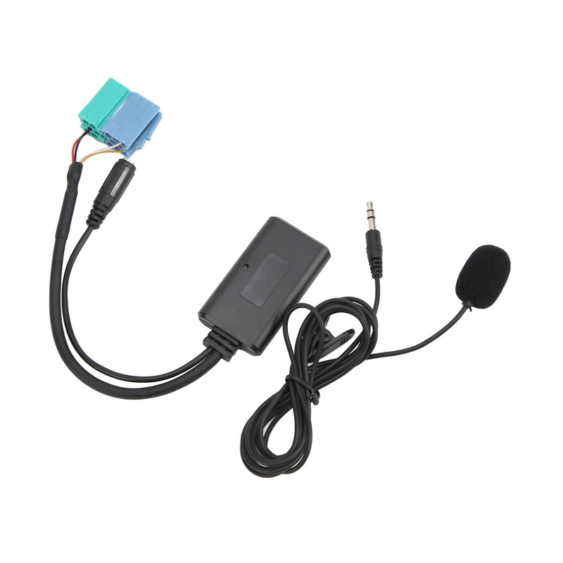Bluetooth-Audio-Eingangsadapterkabel, Auto-Wireless-Audio-AUX-Eingangsadapterkabel Bluetooth 5.0 mit Mikrofonersatz für Becker
