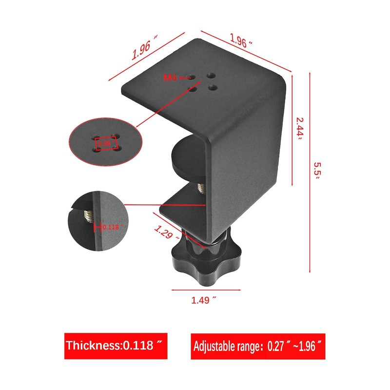 Jhanw 2 Pack Heavy Duty C Clamp & Desk Clamp