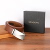 SENDEFN Men's Leather Belt Automatic Ratchet Buckle Slide Belt for