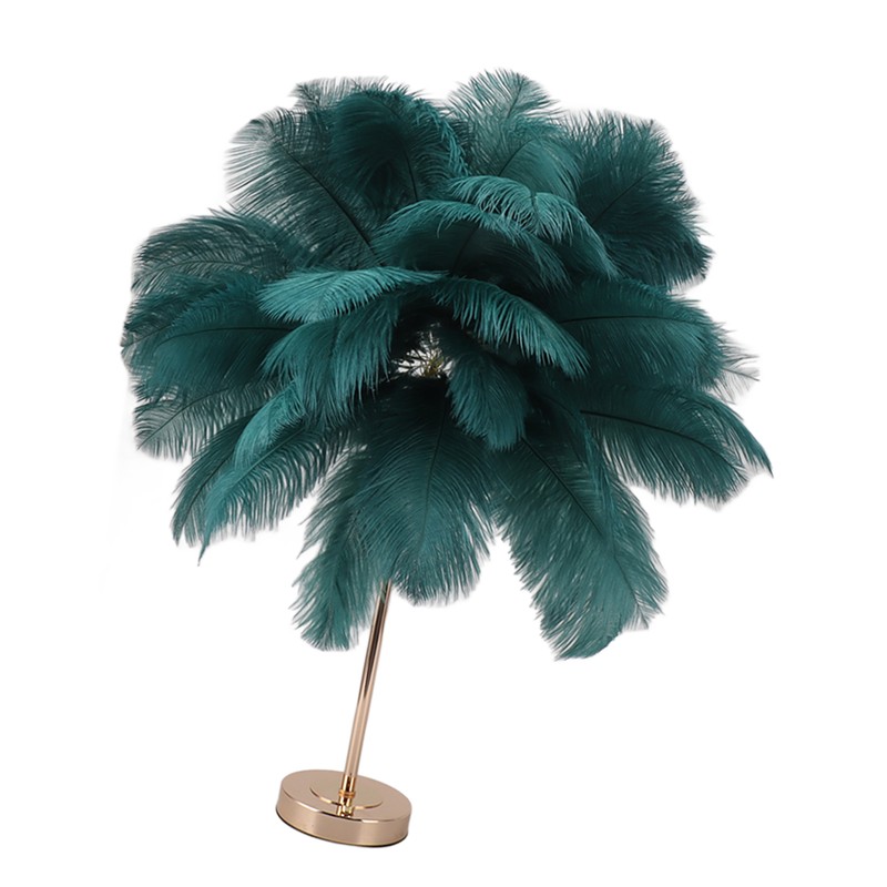 Ostrich Feather Table Lamp Rechargeable Modern Romantic Decoration Lamp Bedroom