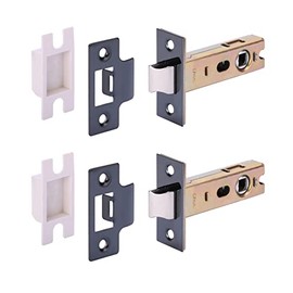 HANDLEZONE® 2 Pack 76mm / 3 inch Black Nickel Premium Tubular Mortice Latch, Catch for Internal Timber Doors - 57mm Backset
