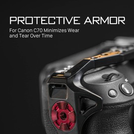 Tiltaing Full Camera Cage Compatible with Canon C70 ñ Black | Mount Accessories via NATO Rail, Arri Compatible Rosette, Cold Shoe Receivers, 1/4"-20 Threads with Locating Pins