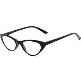 Readers The Brit Cat Eye Reading Glasses, Full Frame for Women +3.00 Black (1 Microfiber Cleaning Pouch Included)