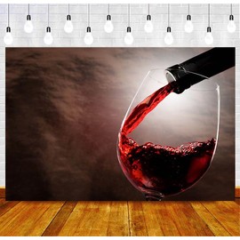 SHRAPHY Red Wine Backdrop 7x5ft Vintage Wine Cup Ball Party Banner Decoration Background for Photo Studio Props RBJXPUH89