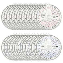 360 Degree Protractor with Swing Arm 30 Pieces, Protractor, Plastic Protractor, Mathematical Protractor, Transparent Protractor Ruler, Drawing Tools, Circle Protractor for Geometry