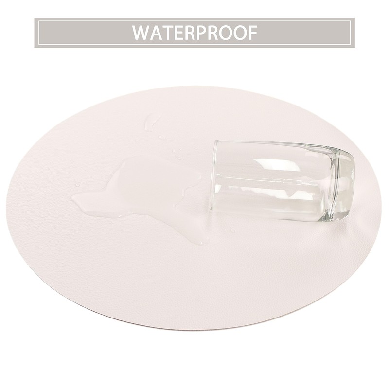 Wipeable Placemats and Coasters Leather Table Mats Waterproof Heat-Resistant Easy