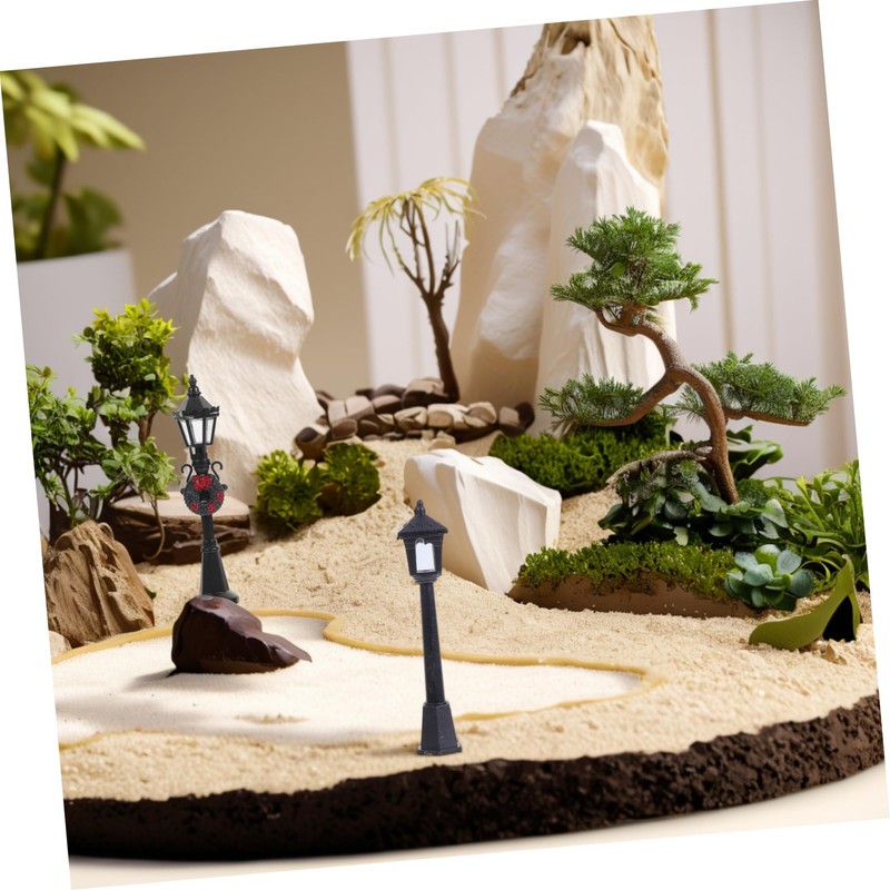 Angoily 12Pcs Miniature Street Lights Mixed Styles Landscape Lamp Posts