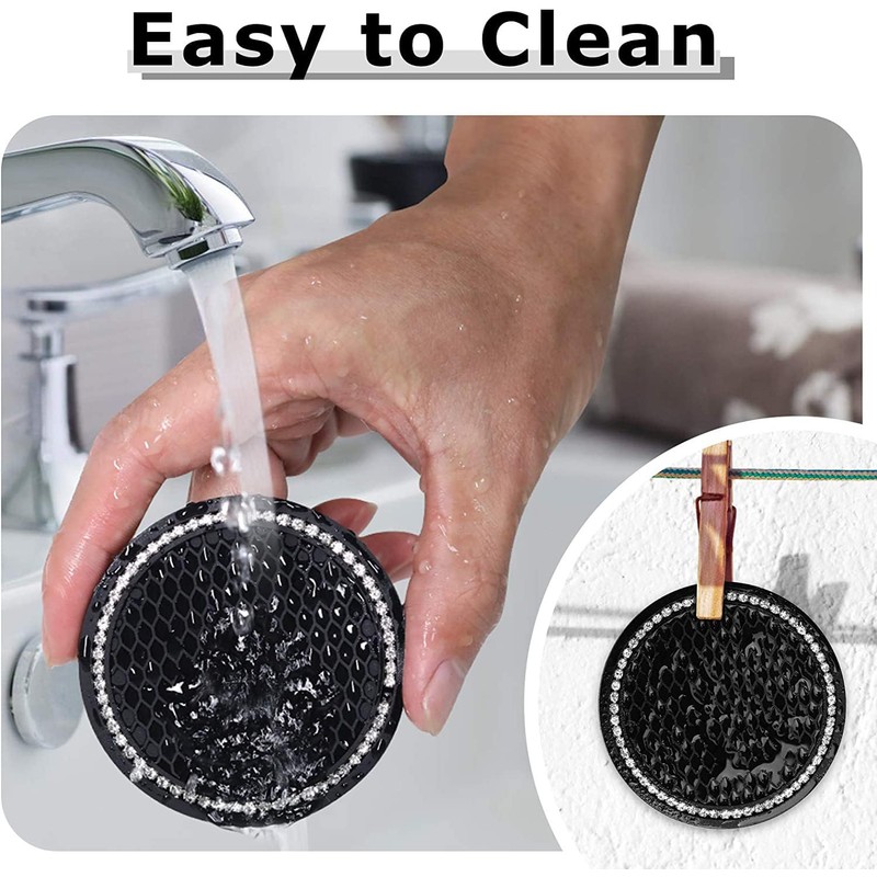 2 Pcs Black Bling Car Cup Holder Insert Coaster Anti-Slip