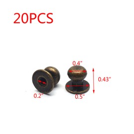 Tulead Knobs Mini Metal Knobs Cabinet Hardware Knobs Bronze Knobs Dresser Pulls Bookcase Handles 0.39" Diameter,0.43" Height Pack of 20 with Mounting Screws