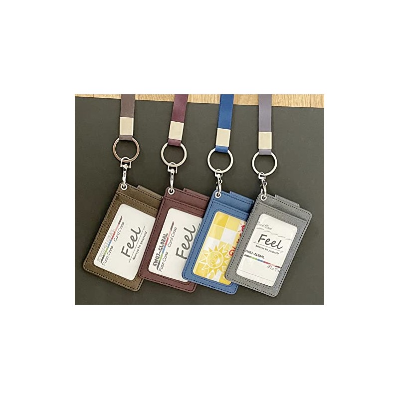 [Feel] Commuter Pass Case with Strap, Compatible with 3 Cards,