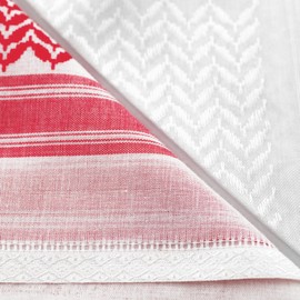 YI HENG MEI Head Scarf Keffiyeh Shemagh Turban Head Wrap Muslim Arab Saudi Dubai Headwear for Men Women, Red and White, 2PCS