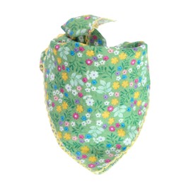 Arumary Soft Cotton & Viscose(Bamboo) Floral Bandanas, Hair wrapper, Headband, Handkerchief, Hair scarf, Neckerchief, 21”X21” (Lime Green)
