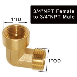 Joywayus 3/4" NPT Male x 3/4" NPT Female 90-Degree Elbow Pipe Fitting Forged Brass Right Angle (Pack of 3)