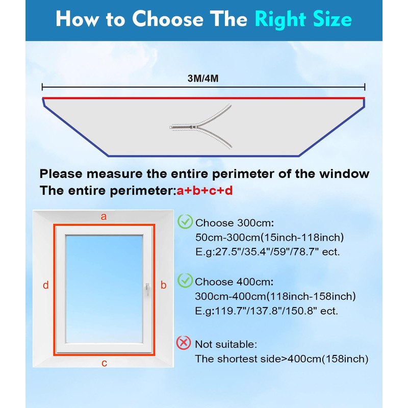 Portable AC Window Seal Kit for Casement & Crank Windows,