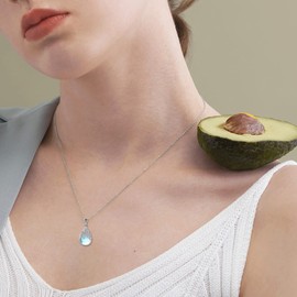 CRMAD Moonstone Teardrop Urn Necklaces for Ashes Sterling Silver Cremation Necklace for Wome Ashes