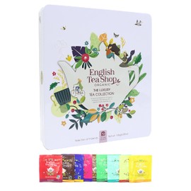 English Tea Shop Organic Luxury Gift Tin - 72 Tea Bag Sachets - 6 Different Flavours., 136 g