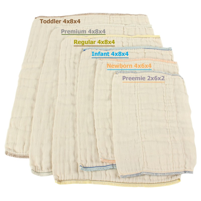Unbleached Prefold Cloth Diapers by OsoCozy – 100% Cotton, Durable,