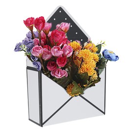 6pcs Envelope Flower Box, Stripes Printed Envelope Holder Box Folding Paper Flower Box Envelope with Waterproof Matt Film, Wedding Graduation Party Decor Supplies (C)